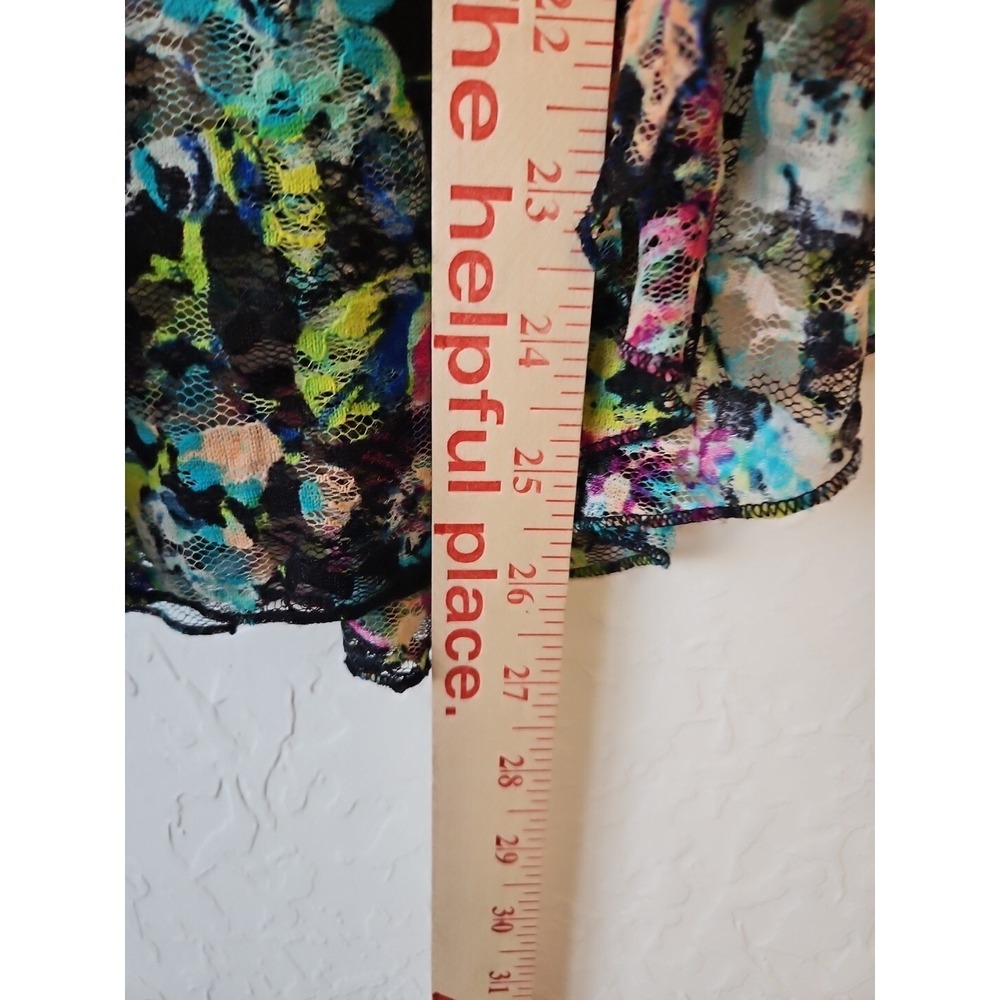 Almost Famous Sz Small Y2k Babydoll Sheer Blouse Floral whimsigoth fairygrunge - Picture 9 of 10